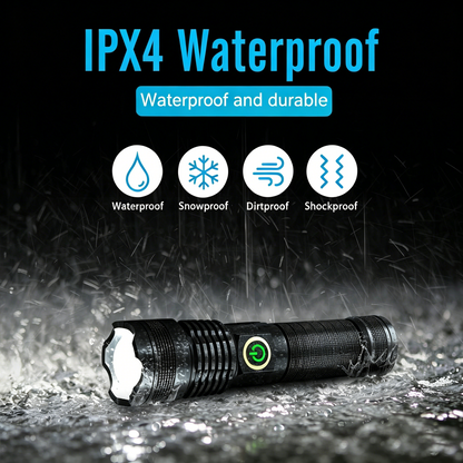 XHP70 5000 Lumens Flashlight 5 Modes with Battery Rechargeable