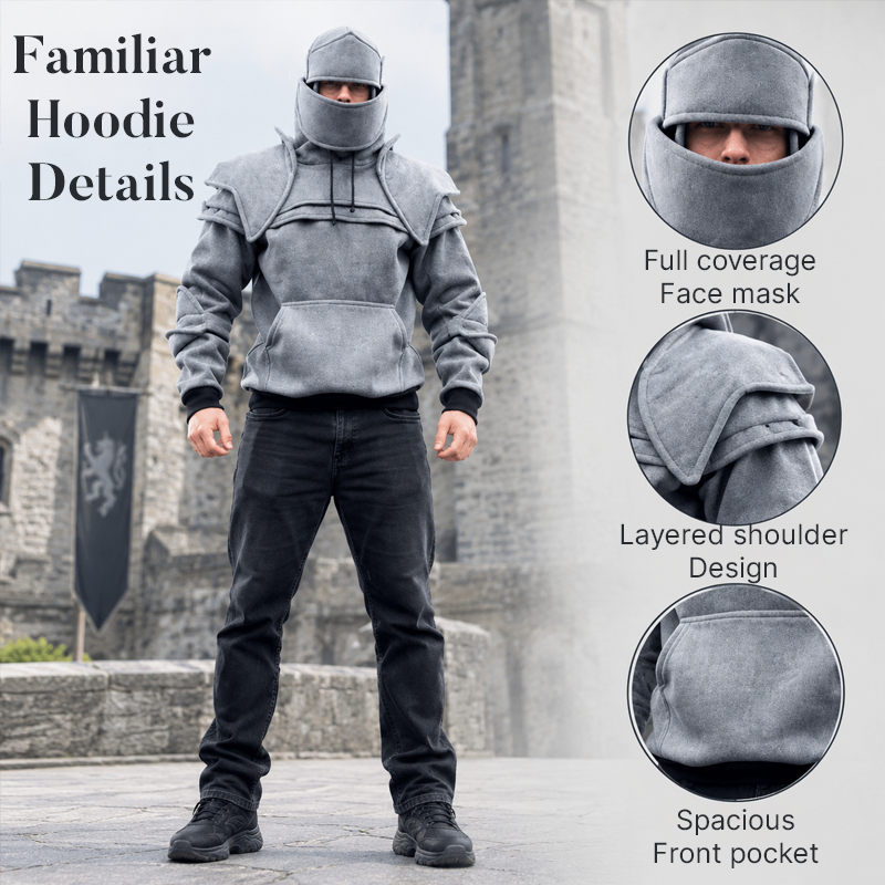 🛡️Knight Cosplay Hoodie – Medieval Fantasy Streetwear Pullover!