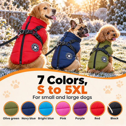 2-in-1 Water-Repellent Winter Down Jacket with Integrated Harness
