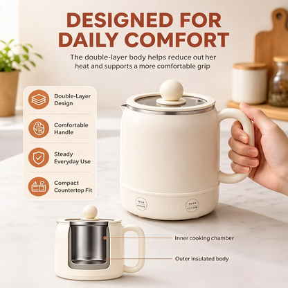 Hot Sale All-Purpose Portable Electric Cooking Pot, Versatile Small Cooker for Soup, Hotpot & Quick Daily Homemade Meals