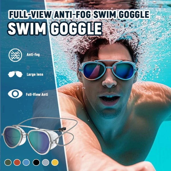 👓 Sunny Swim Goggles – UV Protection, Wide View, Chic Sunglass Look
