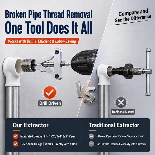 🛠️Universal Broken Pipe Thread Extractor (For 1/2\", 3/4\", 1\" Pipes)