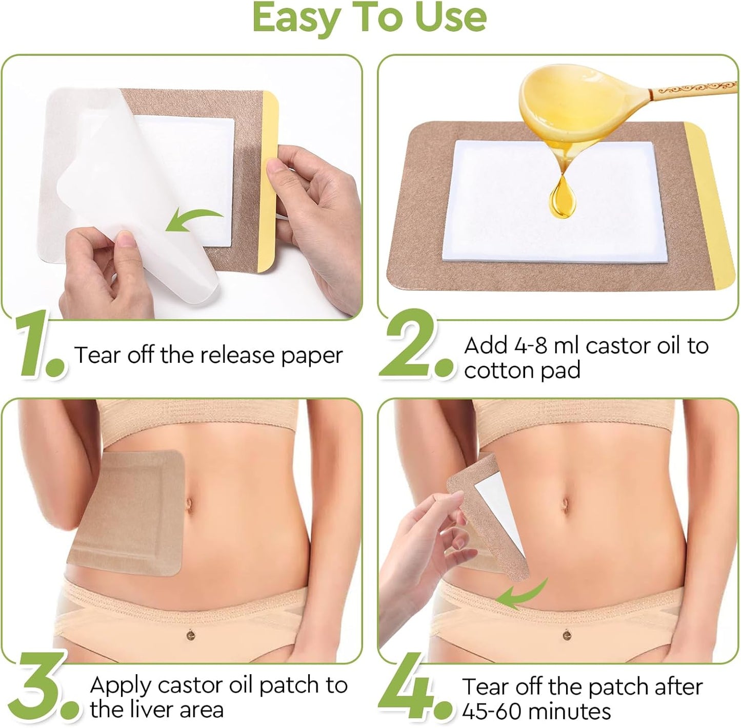 10pcs Castor Oil Pack Wrap