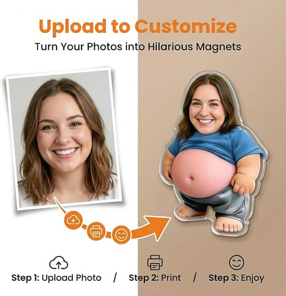 ⭐Personalised Face Squishy Belly Sensory Anti-Collision Acrylic Fridge Magnet