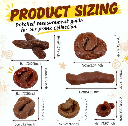 7pcs Fake Poop Realistic Prank – Hilarious Gag Toy to Trick Your Friends!