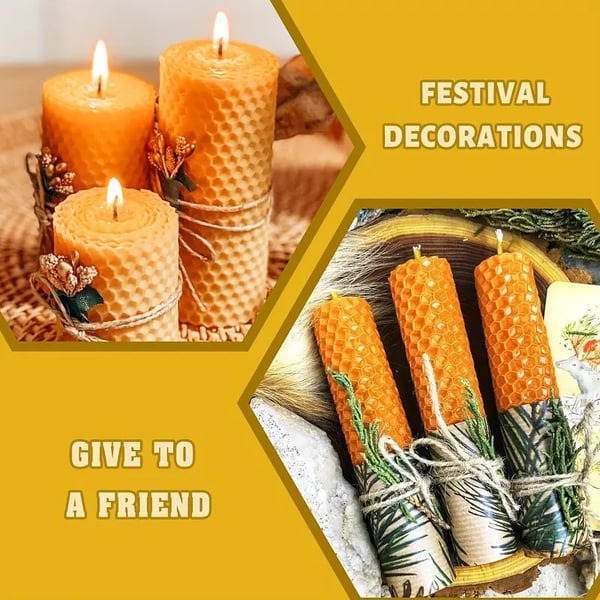 🐝Handmade Beeswax Candle Making Kit for Adults - Gift-Ready DIY Beginner Set