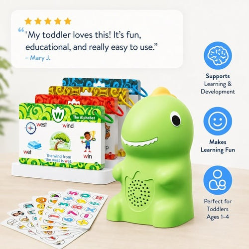 🦖 Dino Talking Cards — Montessori Phonics & Sight Words Set