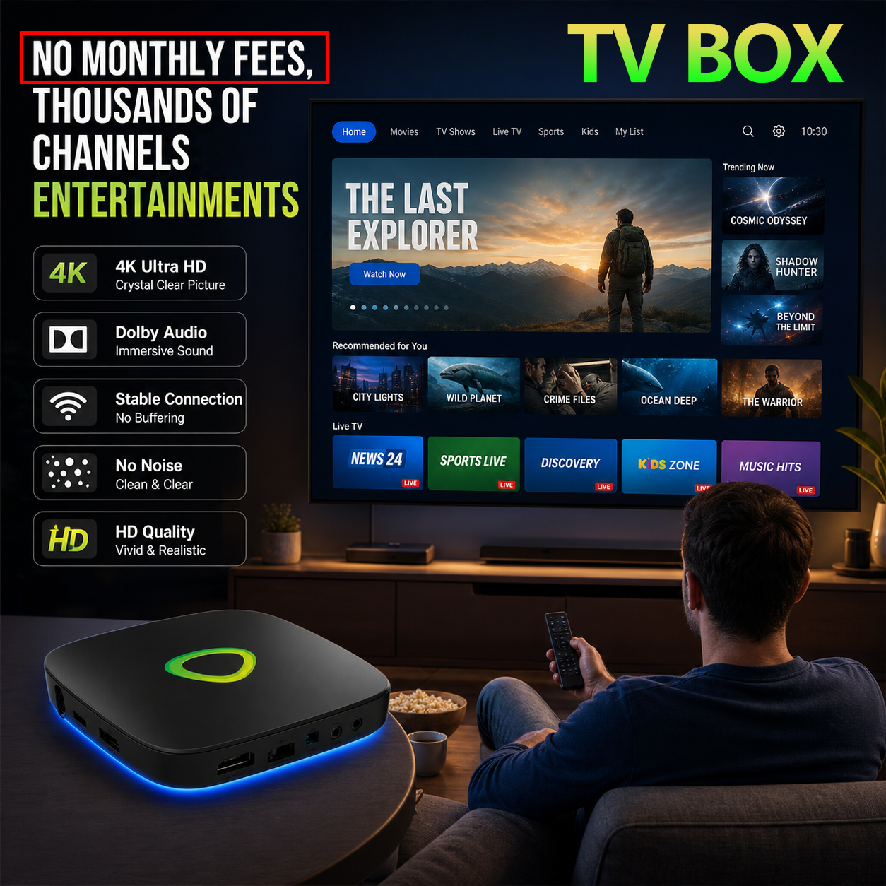 Multifunctional Game and Movie Superbox with Wireless Controller❌️No Monthly Fees💰