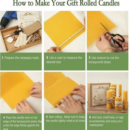🐝Handmade Beeswax Candle Making Kit for Adults - Gift-Ready DIY Beginner Set