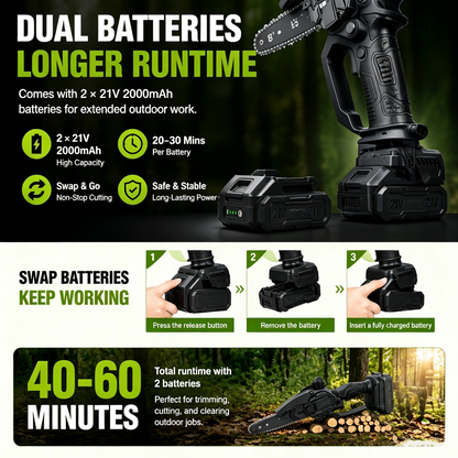 21V 8-Inch Cordless Mini Chainsaw