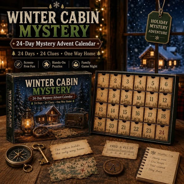🎄24-Day Mystery Adventure Advent Calendar | Interactive Christmas Puzzle Game with 6 Story Themes, Hidden Clues & Hands-On Challenges 🧩
