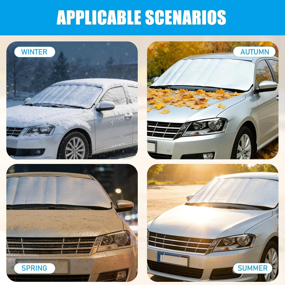 🚗Buy 1 get 1 free✨ Front windshield protection Snow cover - protection for all four seasons
