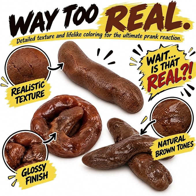 7pcs Fake Poop Realistic Prank – Hilarious Gag Toy to Trick Your Friends!