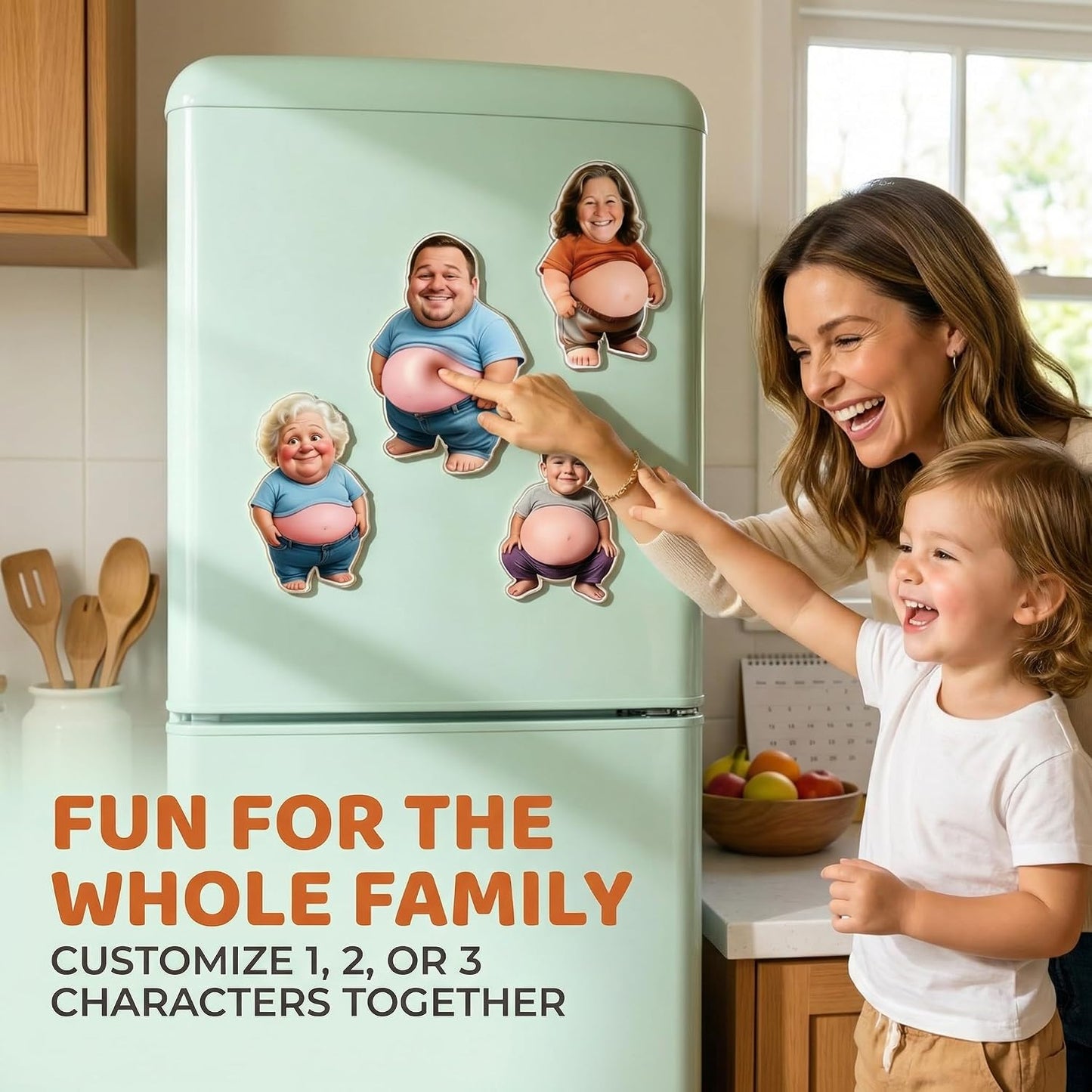 ⭐Personalised Face Squishy Belly Sensory Anti-Collision Acrylic Fridge Magnet