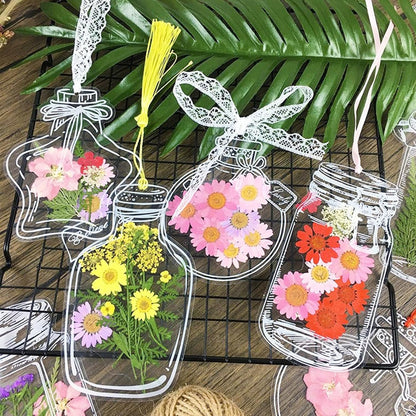 DIY Transparent Dried Flowers Bookmarks