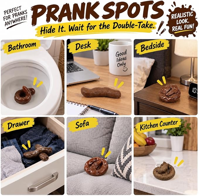 7pcs Fake Poop Realistic Prank – Hilarious Gag Toy to Trick Your Friends!