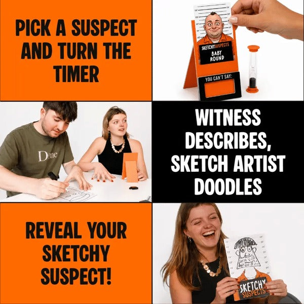 🚨 Sketchy Suspects Police Sketch Party Game✏️