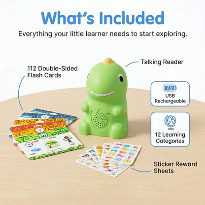🦖 Dino Talking Cards — Montessori Phonics & Sight Words Set