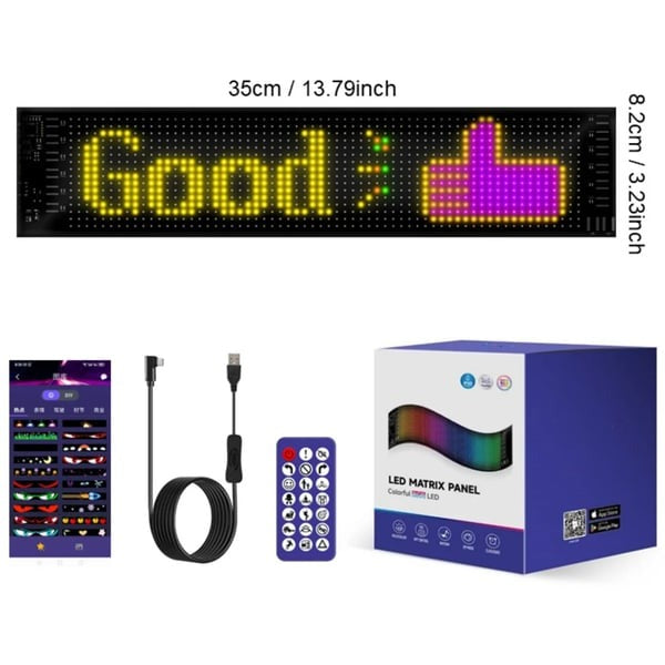 🎄 Smart LED Pixel Car Display — 🚗 App-Controlled Custom Text, Colors & Animations