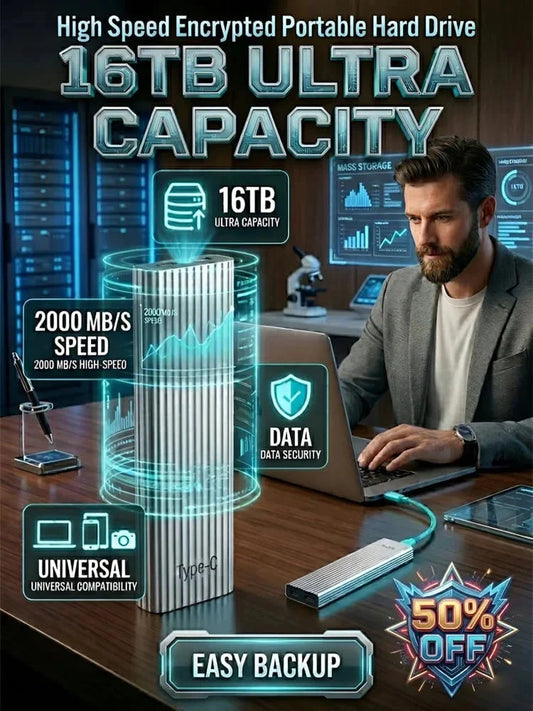 16TB Portable Mini SSD – The Ultimate External Drive for Creators & Gamers