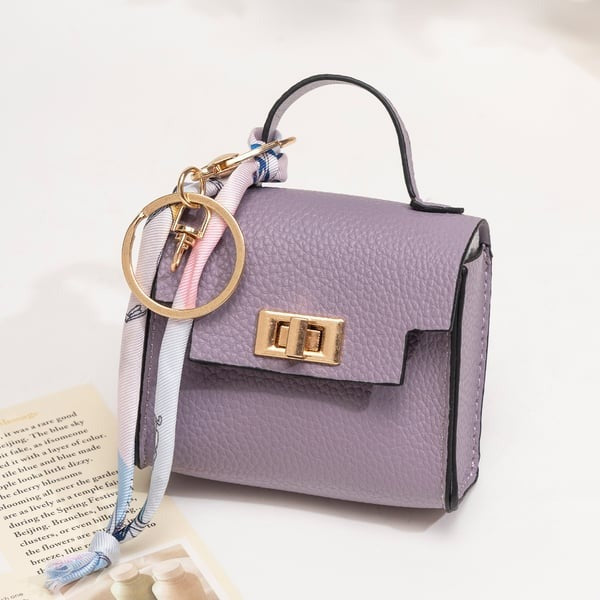 🔥Last Day Only $9.99👜Mini Square Bag Pendant Keychain- High Quality Leather with Colorful Strap, Cute Car Keychain & Bag Charm Accessory