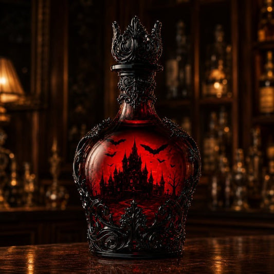 🍺Gothic Vampire Castle Whisky Decanter & Tumbler