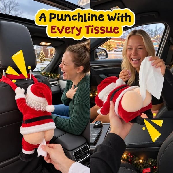 🎅Cheeky Santa Tissue Holder – Hilarious Christmas Gag Accessory!