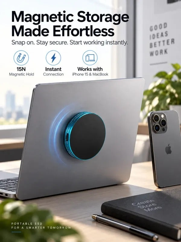 🔥49% OFF Today – Order Now!💾Magnetic Portable SSD – Anti-Lost External Solid State Drive