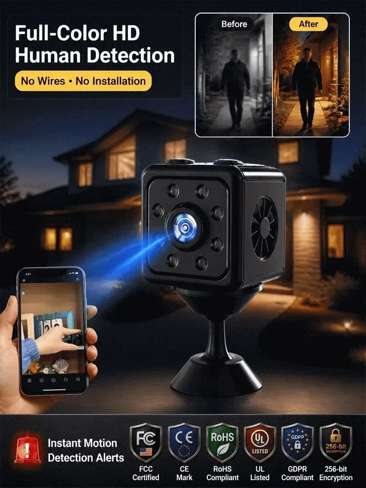 🛡️No Wi-Fi & No Wiring Needed — Lifetime Free Self-Networked Smart Camera!
