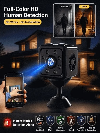 🛡️No Wi-Fi & No Wiring Needed — Lifetime Free Self-Networked Smart Camera!