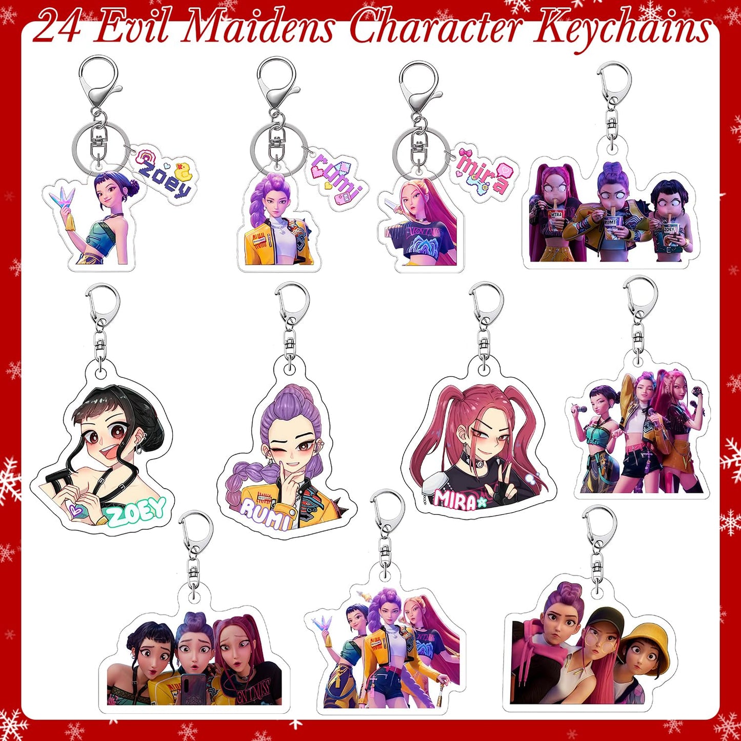 Demon Hunters Advent Countdown Calendar With 24pcs Keychain