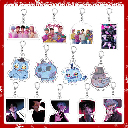 Demon Hunters Advent Countdown Calendar With 24pcs Keychain