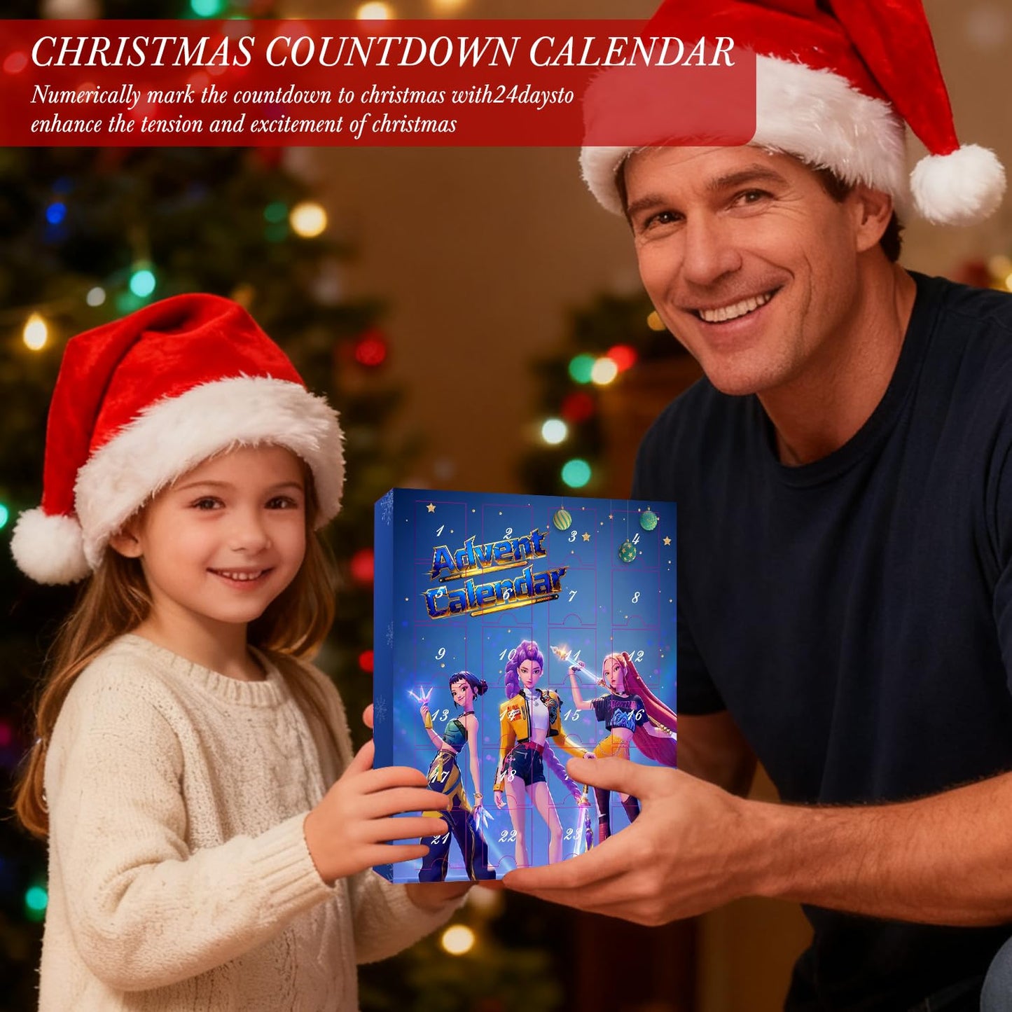 Demon Hunters Advent Countdown Calendar With 24pcs Keychain