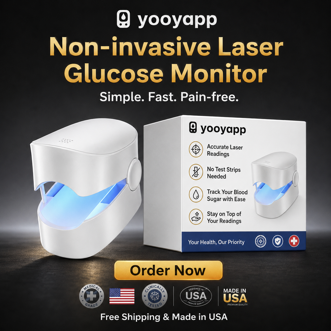 🩸Household Non‑Invasive Smart Blood Glucose Monitor, Blood Sugar Detector