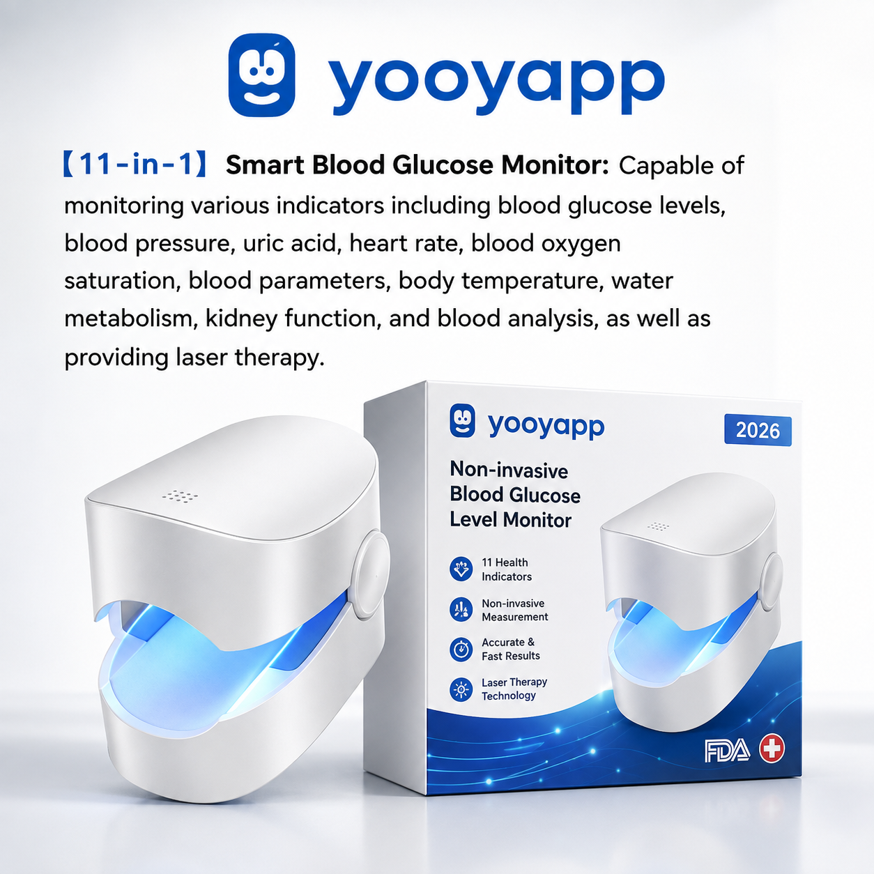 🩸Household Non‑Invasive Smart Blood Glucose Monitor, Blood Sugar Detector