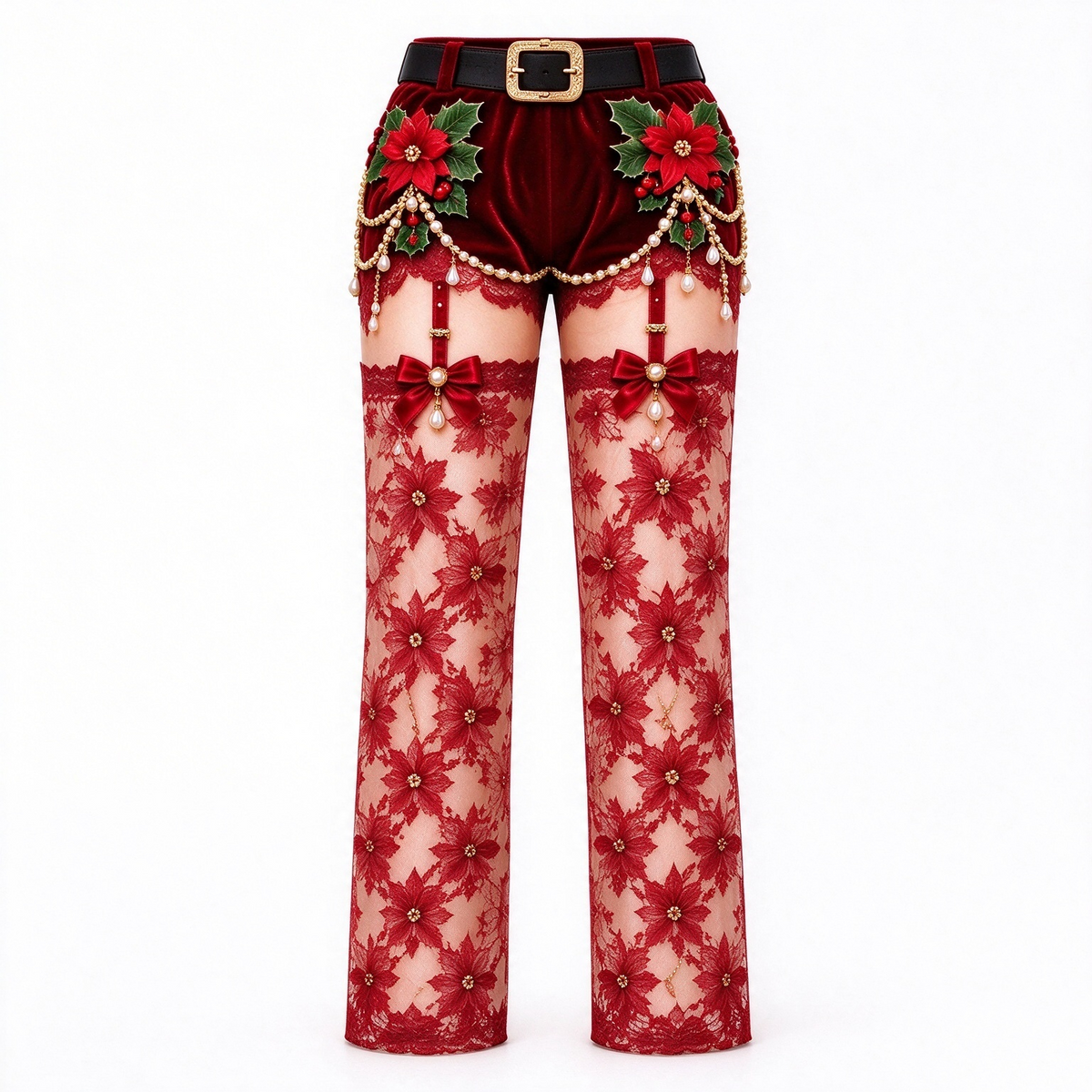 dht™⭐Christmas Funny Illusion 3D Thong Print Plaid Straight Sweatpants