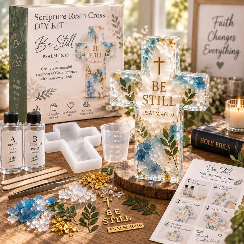 ✝️Psalms of Comfort &Strength Resin Cross DIY Kit