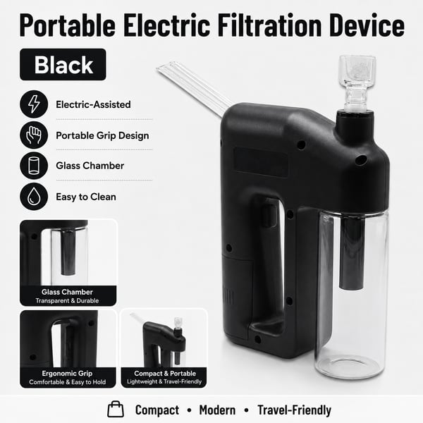  Portable Handheld Electric Filtration Device | Modern Glass Minimalist Design