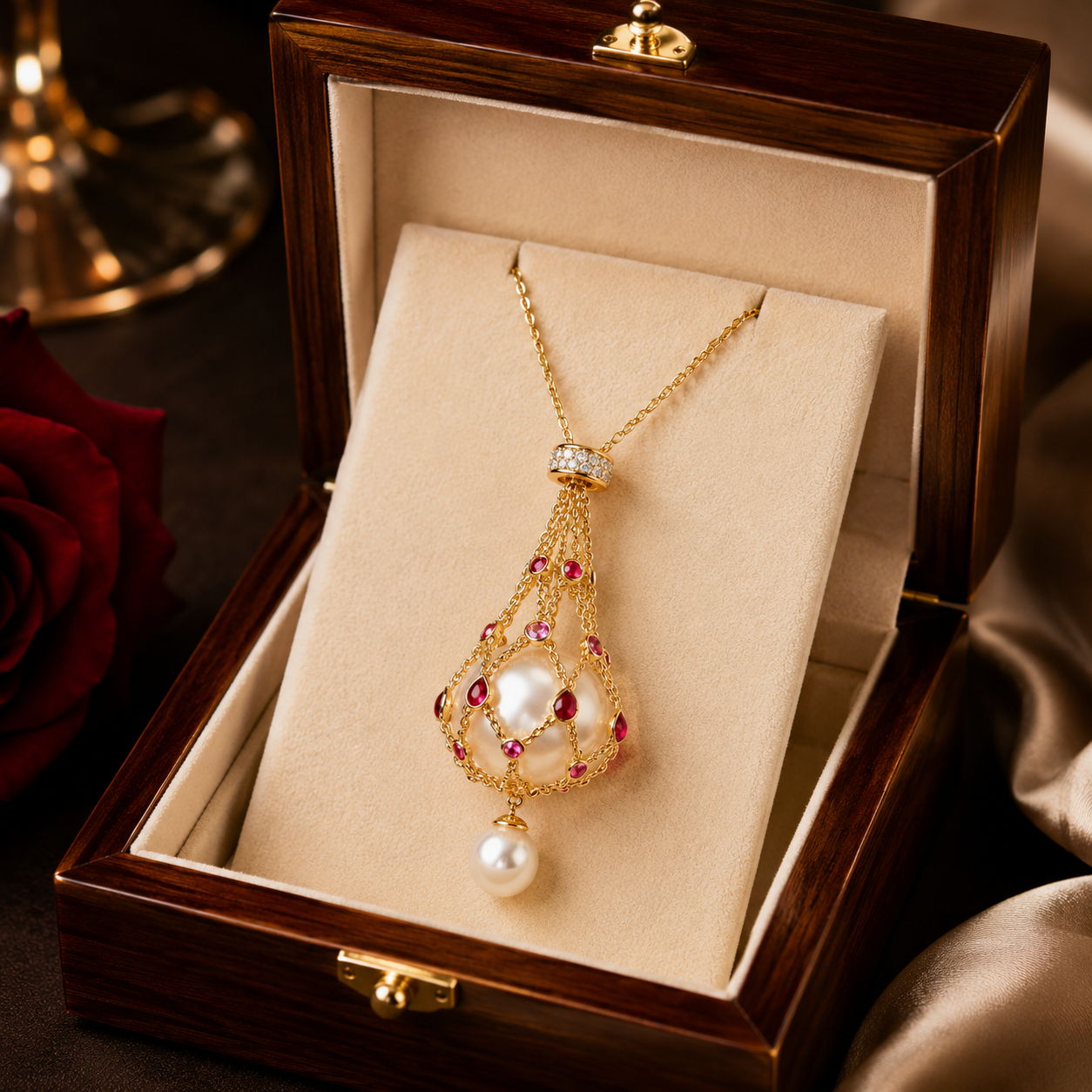 🎁Pearl & Gemstone Lavalier Pendant