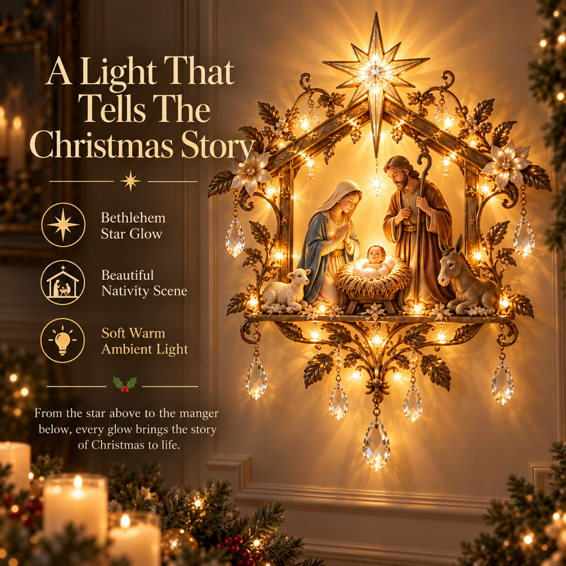 ✝️Bethlehem Nativity Glow Lighted Wall Decor