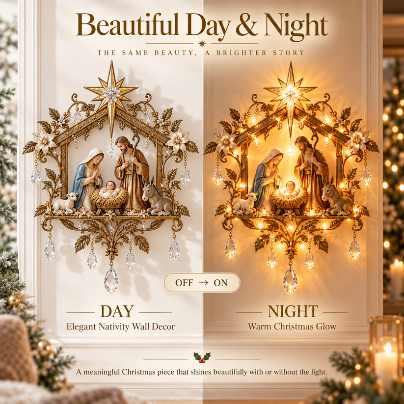 ✝️Bethlehem Nativity Glow Lighted Wall Decor
