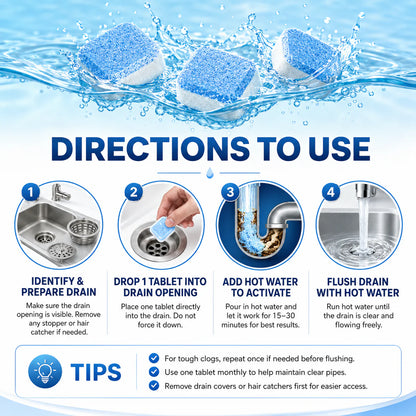 12-Pack Drain Cleaning Tablets – Say Goodbye to Clogged Pipes!