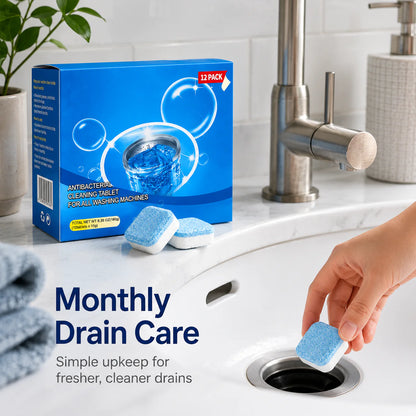 12-Pack Drain Cleaning Tablets – Say Goodbye to Clogged Pipes!