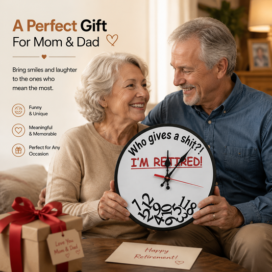 ⏰ Who Cares What Time It Is? You’re Retired! 🎉Funny Retirement Wall Clock