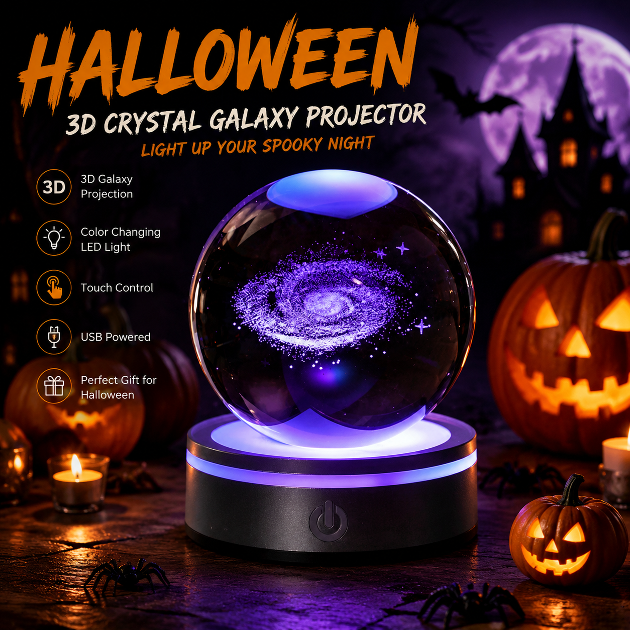 🔮Halloween Starry Ocean Night Light Projector