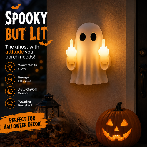 👻Ghost Middle Finger Led Light💡Brighten up your Halloween