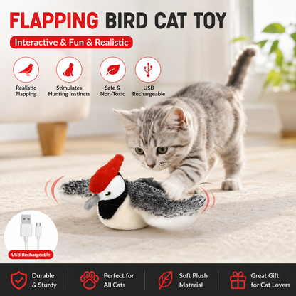 🐱Interactive Cat Toys🐦Rechargeable Chirping Flapping Bird