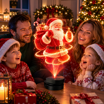 Halloween Christmas 3D Holographic Display Fan, LED Dynamic Hologram Projector