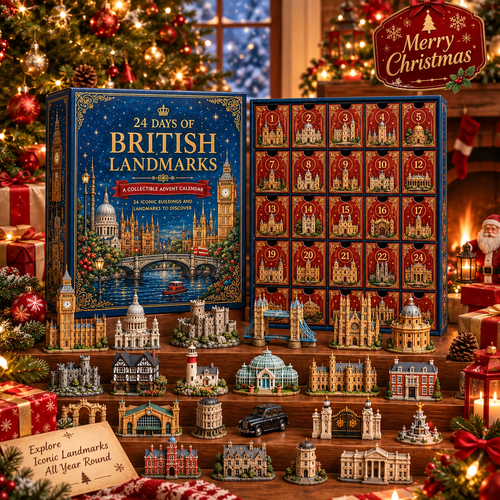 24‑Day Festive Countdown, UK Landmark Themed Collectible Miniatures Blind Box