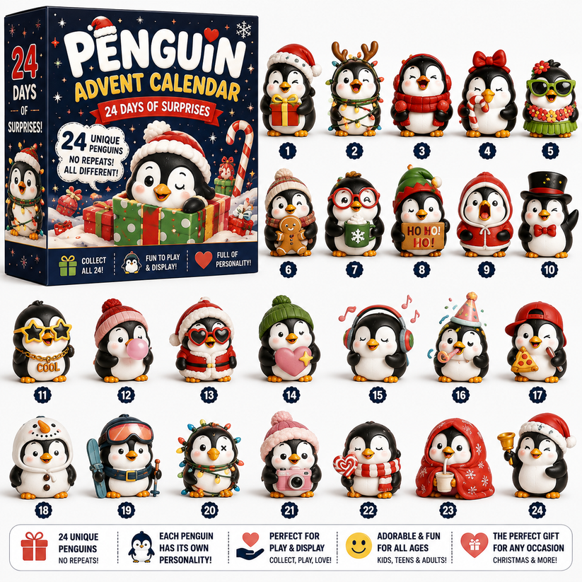  24 Days of Penguin Surprises Advent Calendar – 24 Unique Penguins, 3 Fun Editions